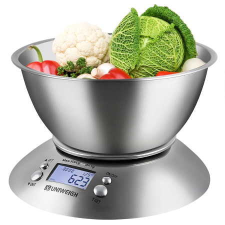 Aparate pentru gatit - Cantar de bucatarie, digital, bol detasabil 2.15L, LCD, inox  5kg - GRAD A