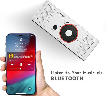 Ceas radio FM, alarma, Bluetooth, ecran LED, lumina veghe - GRAD B [5]