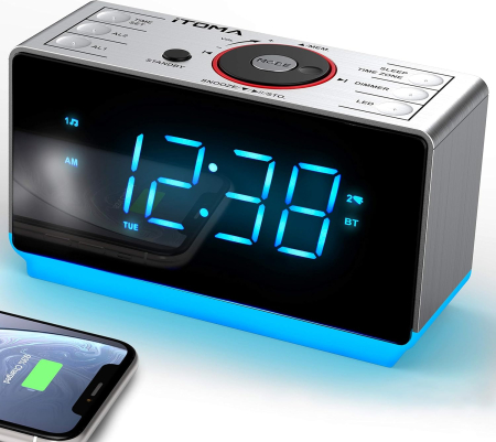 Audio - Video - Ceas radio FM, alarma, Bluetooth, ecran LED, lumina veghe - GRAD B