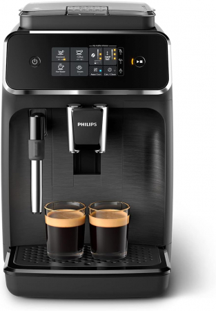 Espressor automat Philips EP2220/10, sistem de spumare a laptelui, 2 bauturi, 15 bar, rasnita ceramica, optiune cafea macinata, Negru [0]