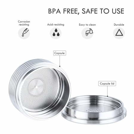 Expressor cu capsule, Delta Q Mini Qool , 1200 W, 19 bar, gri plus 2 capsule inox reutilizabile - GRAD A [5]