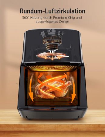 Friteuza aer cald PARIS RH NE, geam vizitare, 5L, 8 functii, touch, 1200W [3]