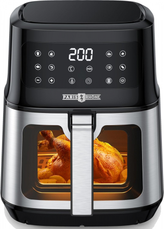 Aparate pentru gatit - Friteuza aer cald PARIS RH NE, geam vizitare, 5L, 8 functii, touch, 1200W