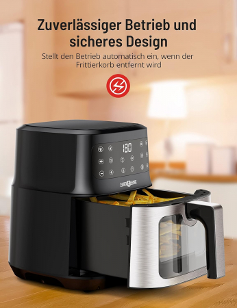 Friteuza aer cald PARIS RH NE, geam vizitare, 5L, 8 functii, touch, 1200W [5]