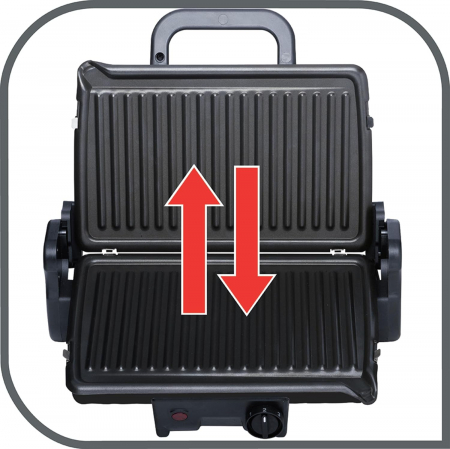 Gratar electric Tefal GC205012, 1600 W, placi antiaderente si detasabile, termostat ajustabil, 21 x 33.5 cm, Negru/Gri [2]