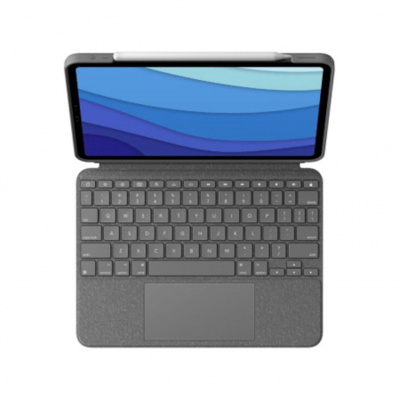 Husa Logitech Combo Touch cu tastatura si trackpad detasabile pentru iPad Pro 11 inch gen 1-4, DE, Gri [2]