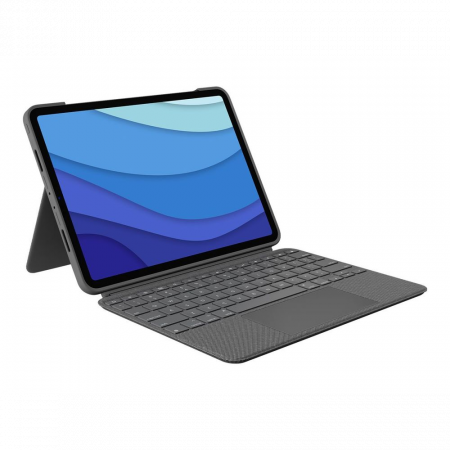 Accesorii telefoane si tablete - Husa Logitech Combo Touch cu tastatura si trackpad detasabile pentru iPad Pro 11 inch gen 1-4, DE, Gri