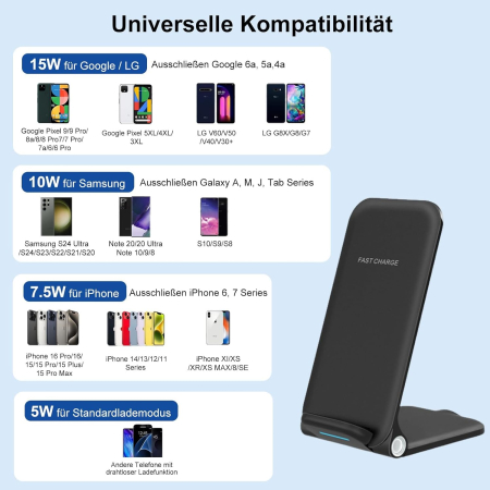 Incarcator Wireless 15W, Qi, USB-C, suport birou, pliabil - GRAD A [4]