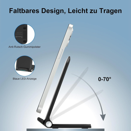 Incarcator Wireless 15W, Qi, USB-C, suport birou, pliabil - GRAD A [2]