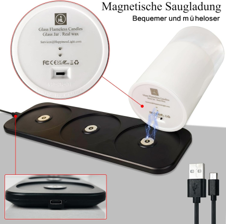 Lumanari realiste LED, reincarcabile, telecomanda,  3 buc - GRAD A [1]