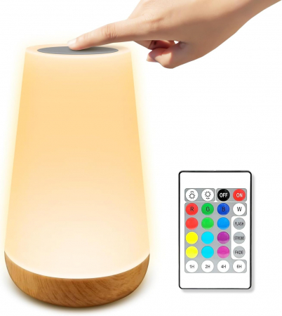 Iluminat - Lampa de  veghe LED, baterie Li-ion, 13 culori, 5 nivele de intensitate, Hyted - Amazon