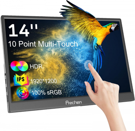 TV, Audio-Video & Foto - Monitor portabil 14" 1920x1200 HD, touch, IPS, HDR, USB, HDMI - GRAD A