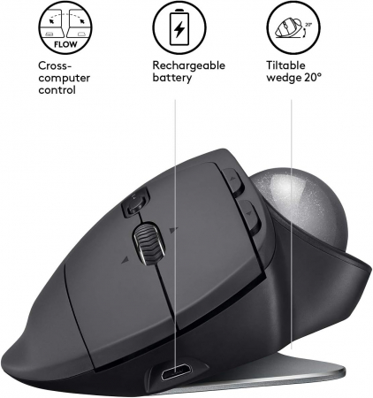 Mouse bluetooth Logitech MX Ergo Trackball, negru [2]