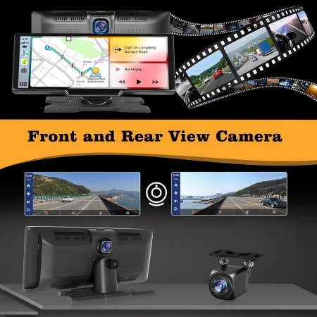 Navigatie Universala Android Carplay display 10.26 inch, camera fata trafic 2.5K, camera spate 1080P, bluetooth, mirror link, FM Transmitter, AUX, Hikity-Amazon - GRAD A [2]