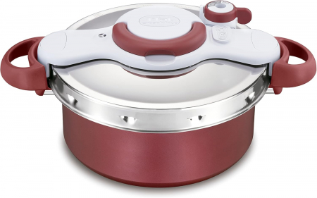 Oala sub presiune TEFAL Clipso Minut Duo, 5l, 24cm, otel, rosu - GRAD A [0]
