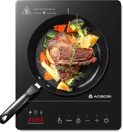 Electrocasnice - Plita cu inductie Aobosi, 2000W,  1 arzator, compacta - GRAD A