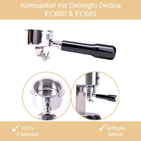 Portafiltru 51 mm evacuare dubla, capacitate 2 cesti, negru - GRAD A [1]