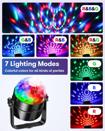 Set 2 x Sfera Disco, RIYO 360 Rotativa, Lumina Disco, Telecomanda - GRAD A [2]