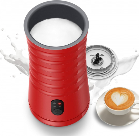 Expresoare, Cafetiere si Accesorii - Spumator electric pentru lapte, 4 in 1,  cald, rece, 240 ml, 400W, rosu, Freemax - Amazon