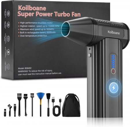 Laptop, Desktop, IT, Birotica - Suflanta electrica pentru praf, 3 viteze (150.000 RPM), baterie 8000mAh - GRAD A