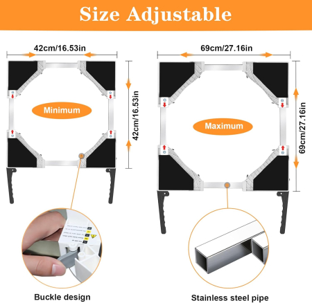 Suport Universal pentru Masina de Spalat,  42-69 cm, 400 kg - GRAD A [2]