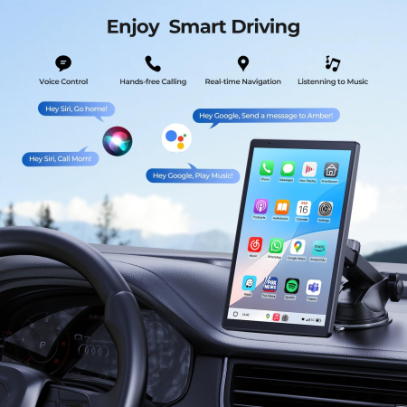Tableta Auto Krunia 8'',Apple CarPlay si Android Auto, Ecran HD 1440x900, Camera de Vedere Spate HD, Bluetooth - GRAD A [2]