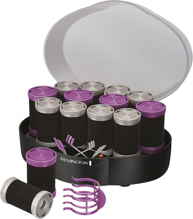 Cosmetice, Beauty, Sanatate - Trusa de bigudiuri electrice Remington H0747, 12 bigudiuri, ceramic, 24 accesorii - GRAD A