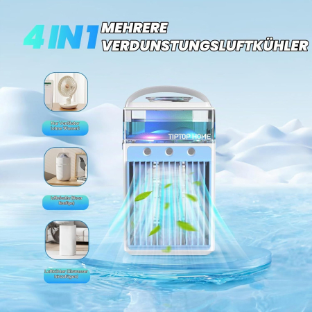 Ventilator cu racire cu apa, 3 viteze, baterie Li-Ion, LED, control telefon - GRAD A [3]