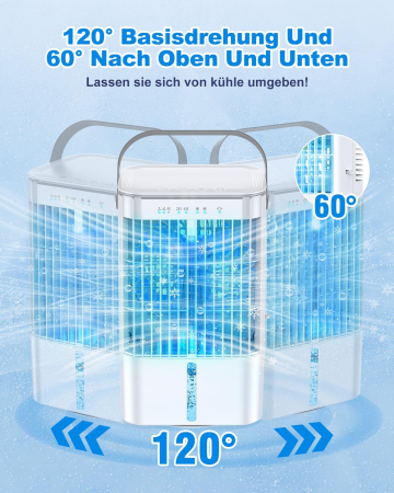 Ventilator cu racire cu apa, 3 viteze, oscilatie, LED, 1200 ml - GRAD A [3]