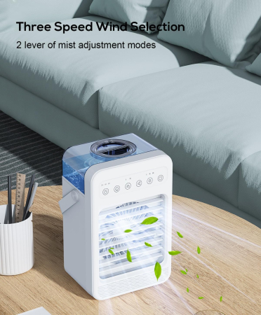 Ventilator cu racire cu apa, 4 viteze, oscilatie, LED - GRAD A [1]