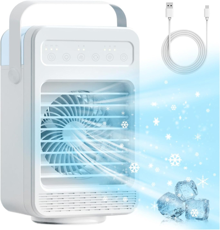 Ventilatoare - Ventilator cu racire cu apa, 4 viteze, oscilatie, LED - GRAD A
