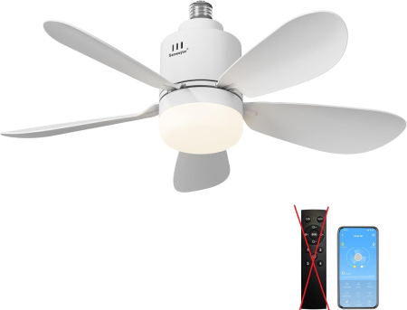 Ventilatoare - Ventilator de tavan cu lumina LED 53cm, control telefon, E27 - GRAD A