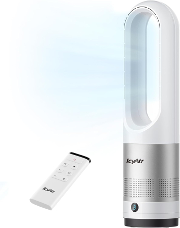 Ventilatoare - Ventilator turn IcyAir fara elice, Oscilatie 90°, 8 Viteze, telecomanda - GRAD A