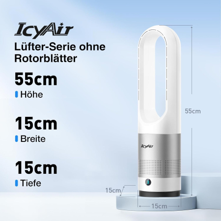 Ventilator turn IcyAir fara elice, Oscilatie 90°, 8 Viteze, telecomanda - GRAD A [4]