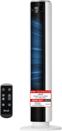 Ventilatoare - Ventilator Turn Levoit 92cm Silentios Oscilant Telecomanda 5 Viteze, alb - GRAD A