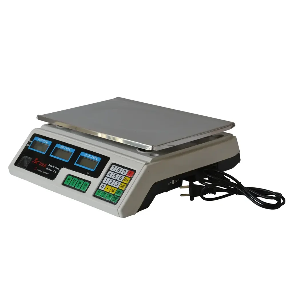 Cântar electronic comercial 40 kg, afișaj dublu iluminat, platan din inox și acumulator [2]