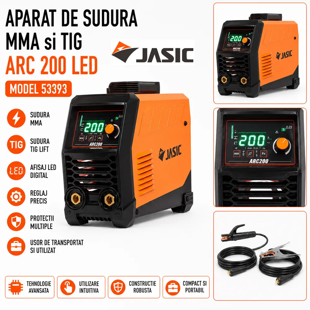 Aparat de sudură MMA și TIG 200A, afișaj digital, tehnologie IGBT și electrozi de până la 4 mm, ARC 200 LED [4]