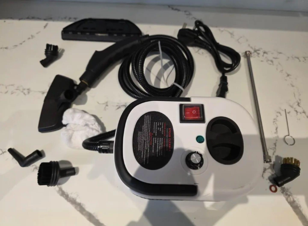 Aparat de Curățat cu Abur Portabil, 2500W, Presiune 3BAR, Rezervor 1.2L, 6 Trepte de Putere, Încălzire Rapidă 15s, Profesional, Alb/Negru [4]