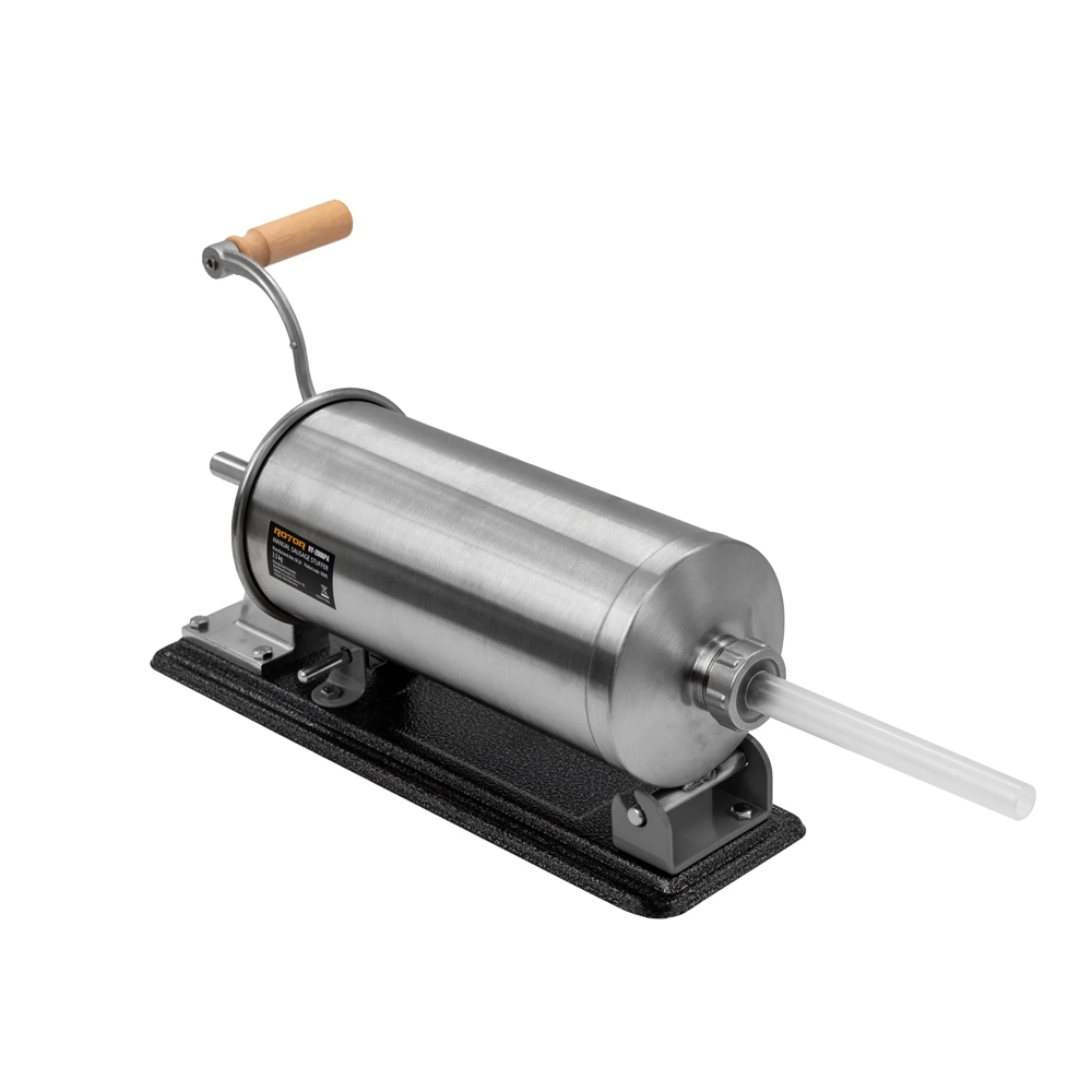 Aparat manual de făcut cârnați 3,5 kg, orizontal, cuvă rabatabilă, 4 pâlnii, fixare cu 2 cleme, RY-2006PA [2]