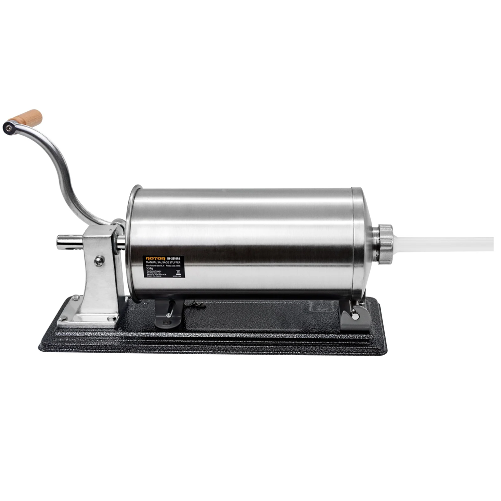 Aparat manual de făcut cârnați 5,5 kg, orizontal, cuvă rabatabilă, 4 pâlnii, fixare cu 2 cleme, RY-2010PA [3]