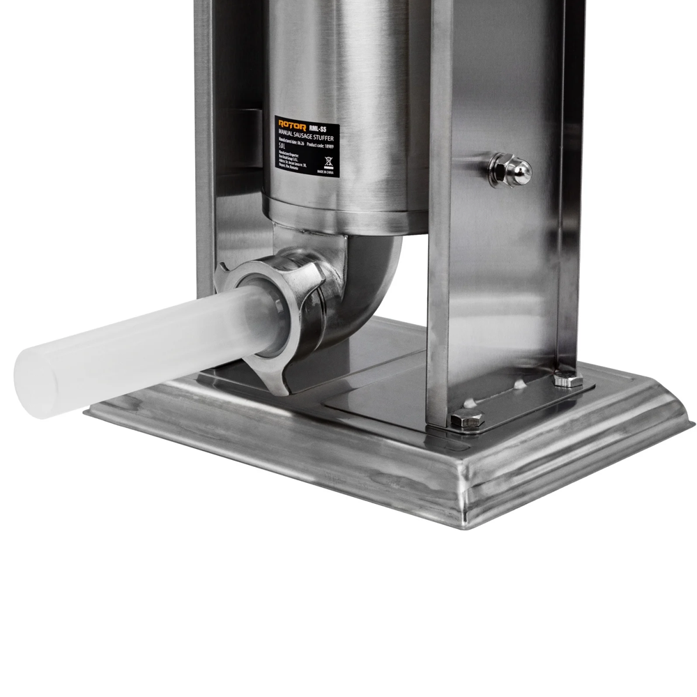 Aparat mecanic de făcut cârnați 5 L, vertical, inox alimentar, cuvă basculantă, 6 pâlnii, RML-S5 [3]
