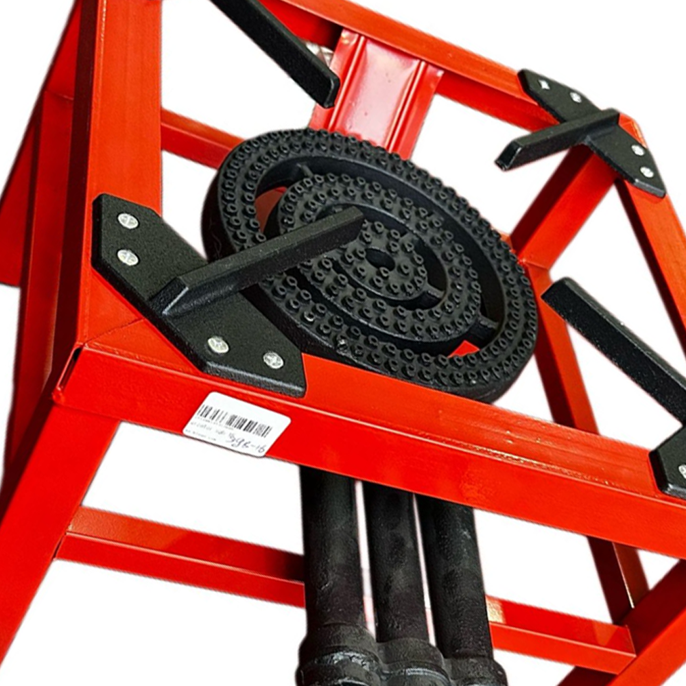 Arzător pe gaz / Pirostrie cu 3 focuri, 12,2 kW, fontă și oțel, pentru butelie propan-butan, SGB-16 [2]