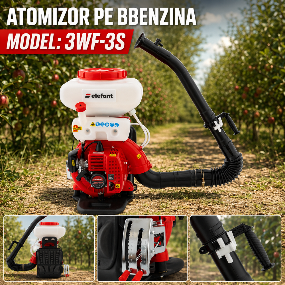 Atomizor pe benzină 2T, 2,13 kW, rezervor 14 L, pulverizare până la 12 m, 3WF-3S [6]