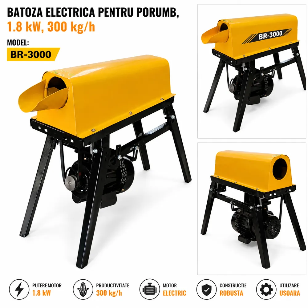 Batoză electrică pentru porumb 1800W, 300 kg/h, 2880 RPM, BR-3000 [2]