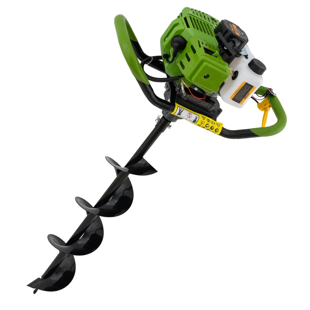SET: Motoburghiu pe benzină 52CC, 1400W, 2T + 2 x burghie 100 & 150mm incluse, GD52 [2]