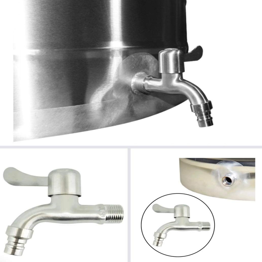Butoi pentru vin din inox AISI 304, 200 L, robinet 1/2", capac cu filet [5]