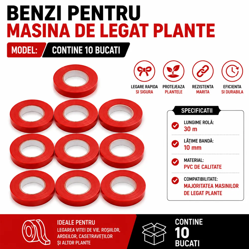 Benzi pentru mașina de legat vița de vie, legume, pomi fructiferi, pachet 10 buc [2]