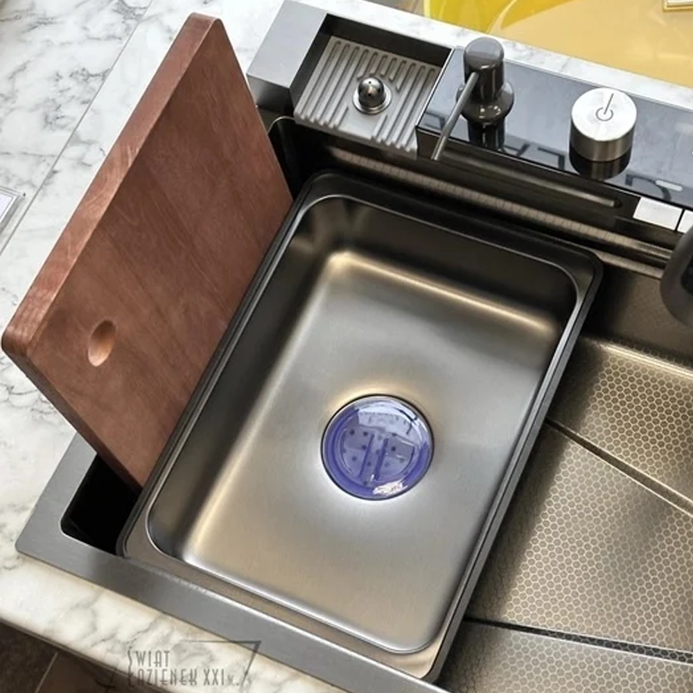 Chiuvetă de bucătărie handmade din inox AISI 304, sub blat, 500 x 400 mm, cu tăviță și grătar de protecție, HD7550 (5 ANI GARANȚIE) [8]