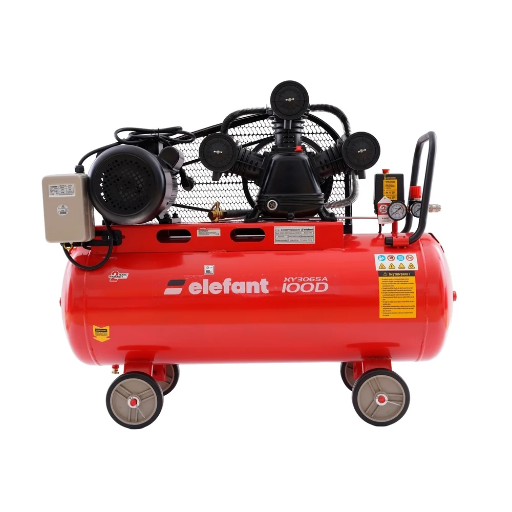 SET: Compresor aer 100 L, 4 CP, 8 bar, debit 0,5 m³/min + Furtun pneumatic spiralat 10 m, 5 × 8 mm [4]