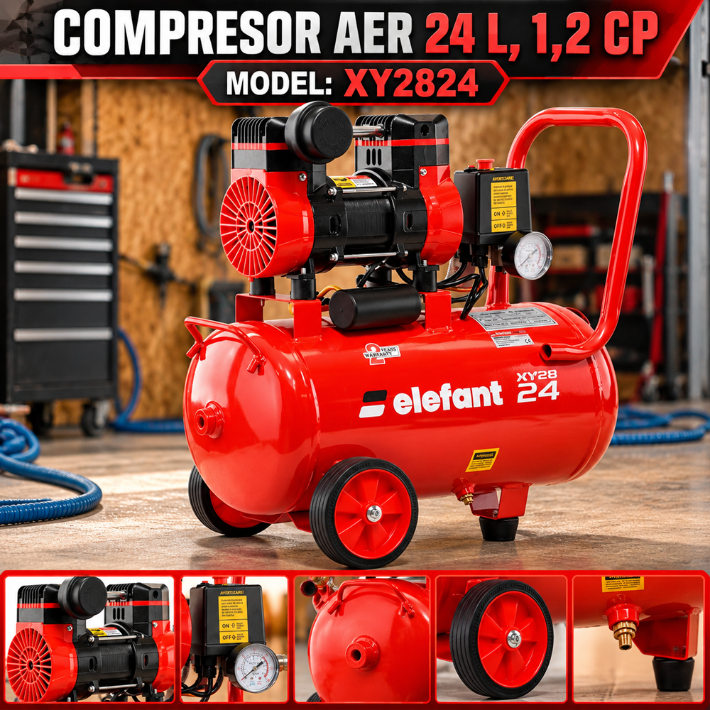 Compresor aer 24 L, 1,2 CP, 8 bar, 220 V, 2850 rot/min, XY2824 [7]